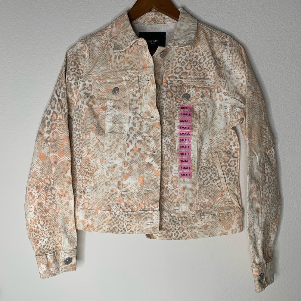 Nine West Animal Print Jean Jacket